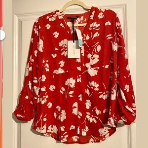 41 Hawthorn Astid Two Pocket Red Blouse Size M
